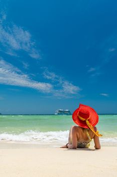 Beautiful Woman at the beach in Thailand