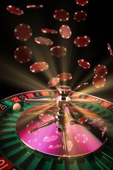 Roulette table close up at the Casino - Selective Focus