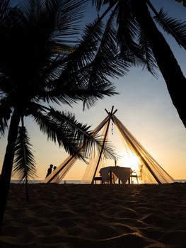 Dinner table at the beach in Bali