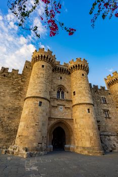 Rhodes Island, Greece, a symbol of Rhodes, of the famous Knights Grand Master Palace (also known as Castello) in the Medieval town of rhodes