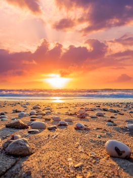 Sunset at the beach in Lefkas Greece