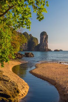 Sunset in Ao Nang Krabi province Thailand