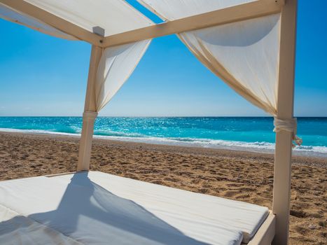 Canopy at the beach in Lefkas Greece