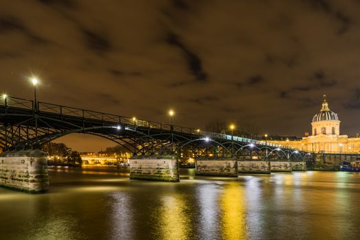 Paris Seine riverside  at night