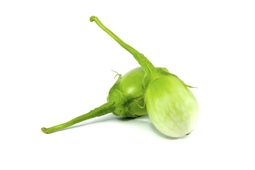 Thai style, white eggplant on white background