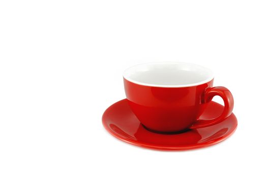 Red cup coffee on a white background, with clipping path