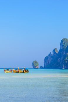 Beach on Phi Phi Islands.Thailand. Phi Phi Islands are a popular tour destination from Phuket and Krabi.