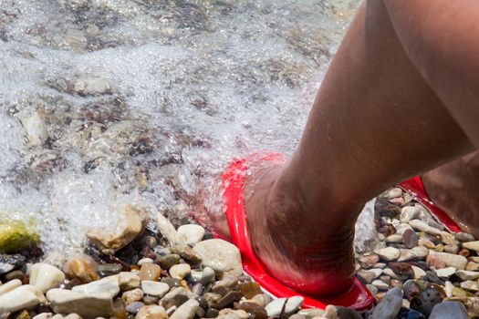 Feet in the surf