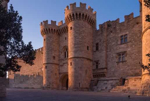 Medieval Castle of the Knights old town of Rhodes Island Greece