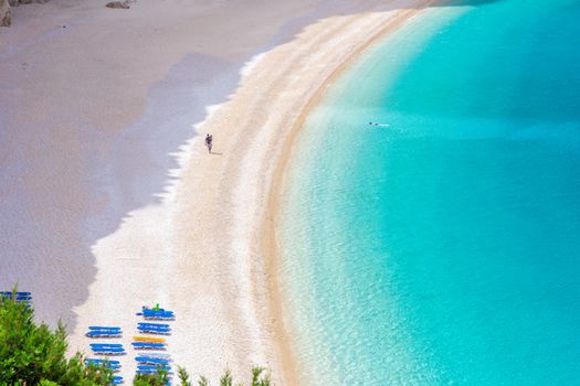 The famous and exotic Porto Katsiki beach on the island of Lefkada, Greece