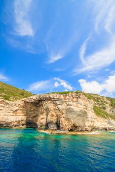 Blue caves of Paxos island Greece