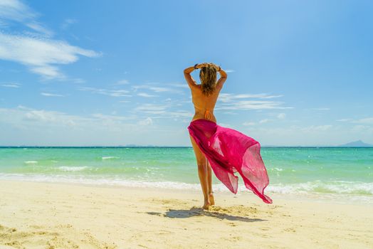 Woman at the beach in Koh Poda island