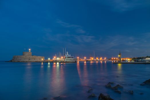 Harbor entrance in RHodes island Greece