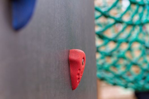 Hand grips on a climbing wall in Battersea Park, London