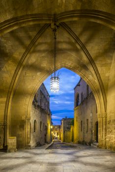 streets of the Knights in the old town of  Rhodes Greece