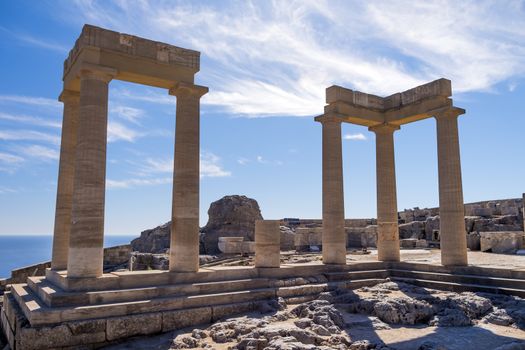  Acropolis of Lindos on Rhodes island in Greece