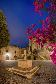 Argirokastu square in the old town of Rhodes Greece