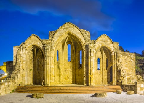 The Church of Panagia (Virgin Mary) of the Burgh in the old town of Rhodes Greece