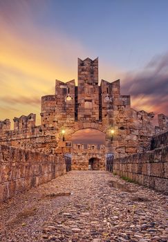 The old medieval  town of Rhodes in Greece