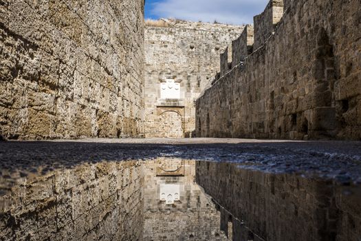 The old medieval  town of Rhodes in Greece