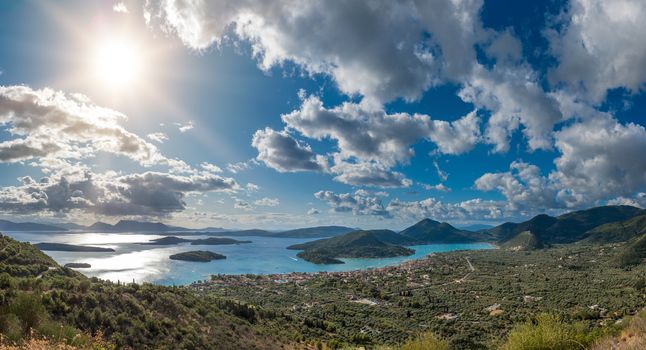 Bay of Nidri in Lefkas island Greece