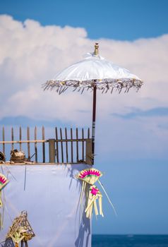 Traditional umbrella in Bali indonesia
