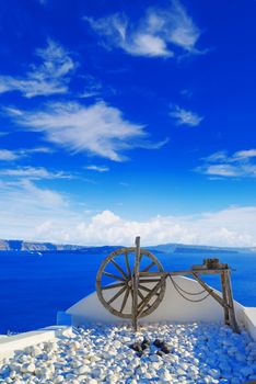 View on Oia in Santorini island Greece