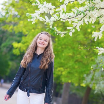 Girl in park on a spring day