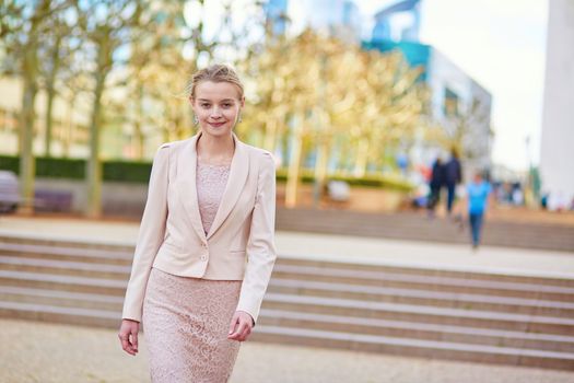 Young confident business woman in Paris, France