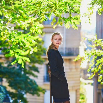 Beautiful young girl in Paris on a fall day