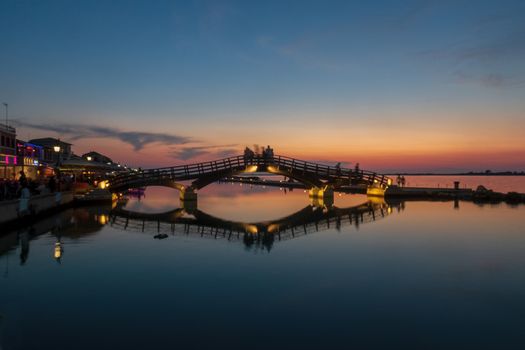 Lefkada Harbour at sunset