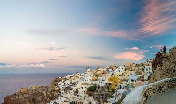 Oia village at sunset, Santorini island, Greece