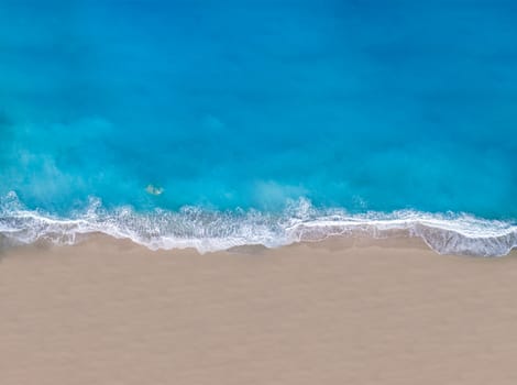 Aerial of Kathisma beach in Lefkada island Greece 