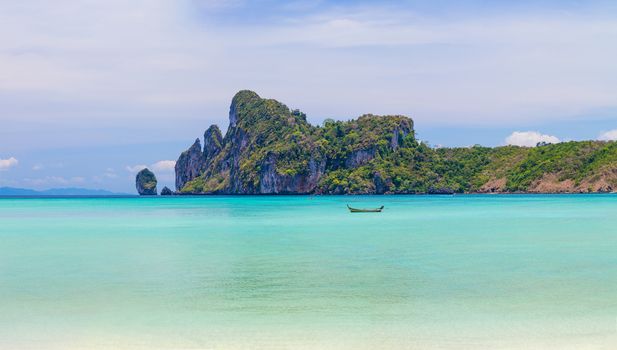 Beauty beach and limestone rocks in Phi Phi islands Thailand