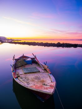 Fishing boat on the Ionian island of Lefkas Greece