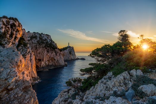 Lefkada island lighthouse Greece