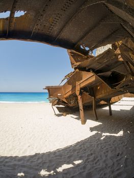 The famous Navagio Shipwreck beach in Zakynthos island Greece