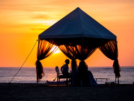 Romantic dinner on the beach in Bali