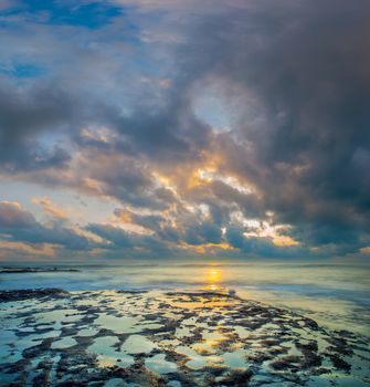 The sea at the Tanah Lot temple, in Bali island, indonesia