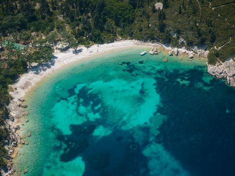 Aerial view of Paxos island Greece