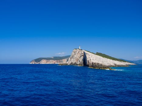 Cape lighthouse of Lefkas island in Greece
