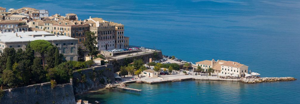 Top view on the city of Corfu Kerkyra in Greece