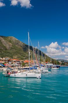 Harbor of Nidri on Lefkas island Greece