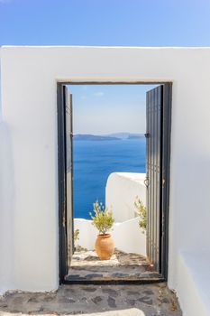 View on Fira in Santorini Greece