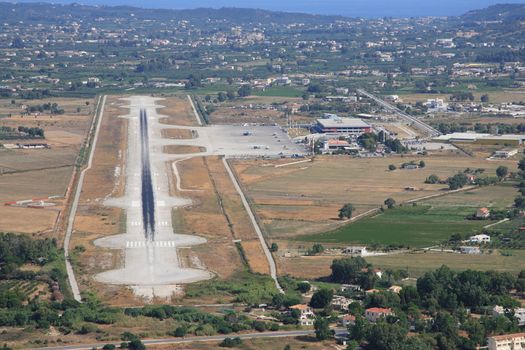 Aerial view on Zakynthos island Greece - Zakynthos airport