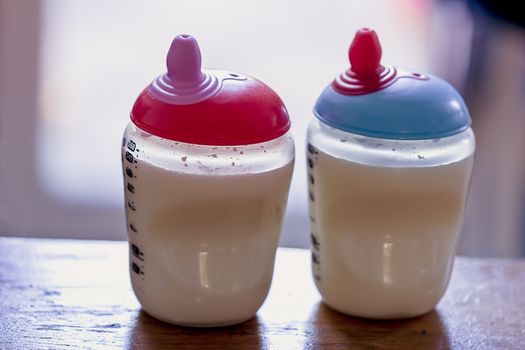 Two baby milk bottles