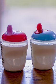 Two baby milk bottles