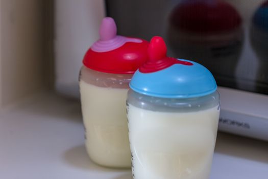 Two baby milk bottles