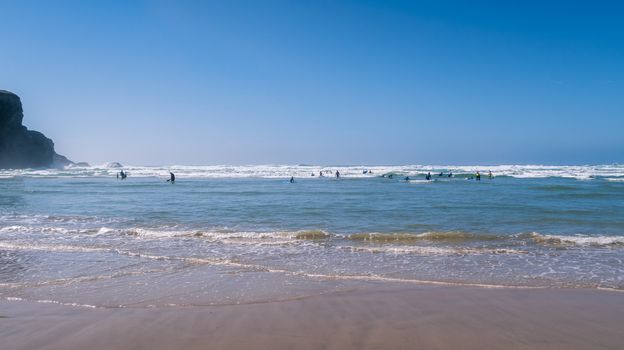 Mawgan Porth beach, North Cornwall, England, UK