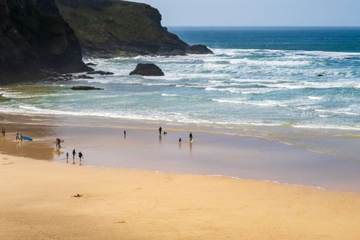 Mawgan Porth beach, North Cornwall, England, UK